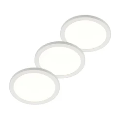 Prios LED-loftlampe Aureka, sæt med 3, sensor, Ø 33 cm, hvid