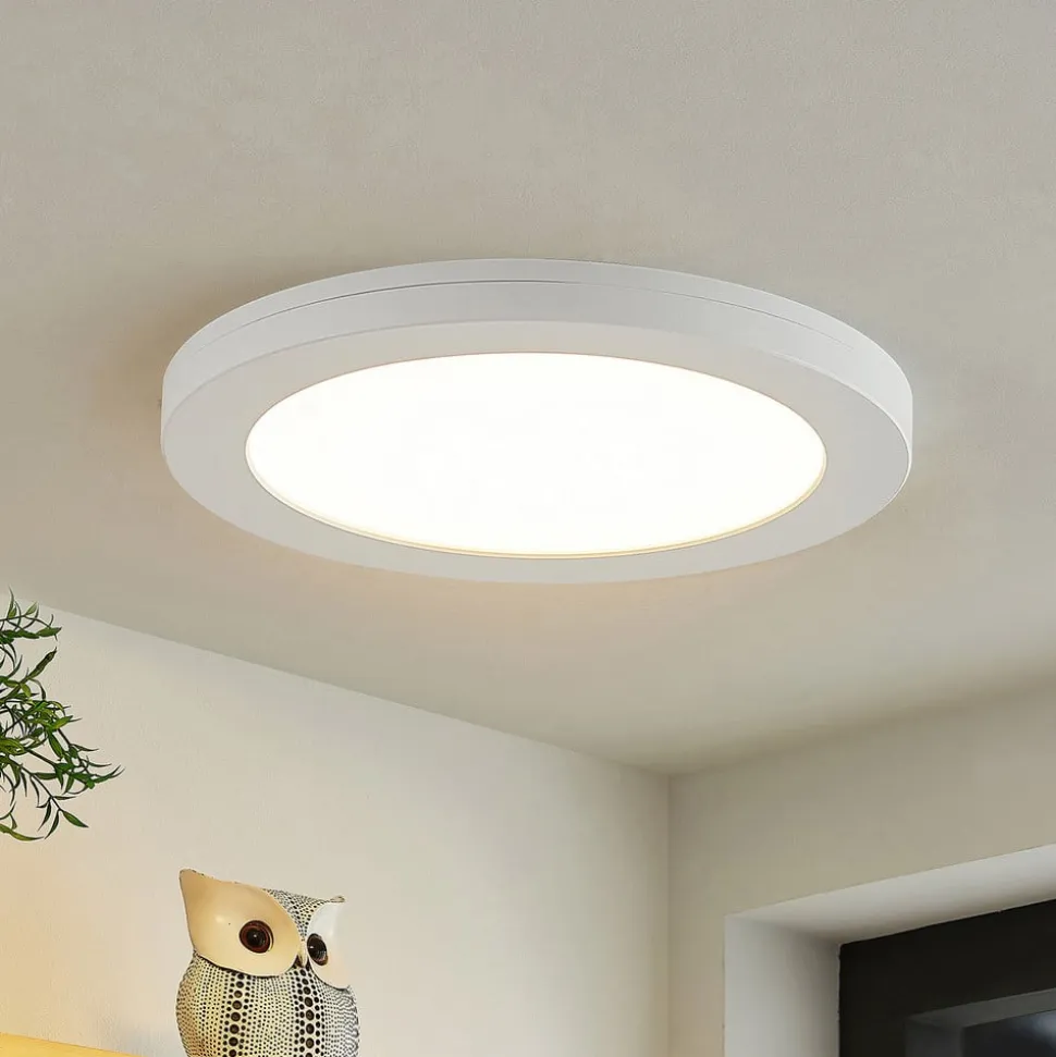Prios LED-loftlampe Aureka, sæt med 2, sensor, Ø 23 cm, hvid