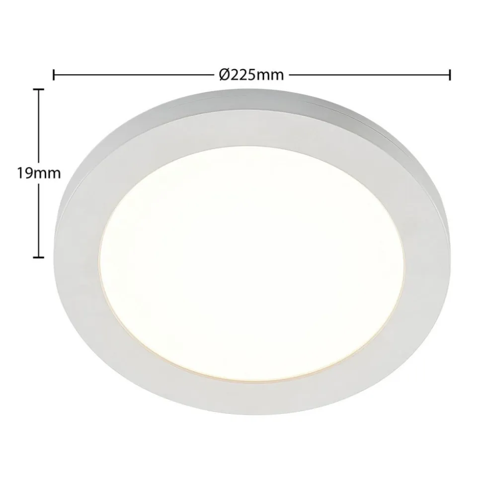 Prios LED-loftlampe Aureka, sæt med 2, sensor, Ø 23 cm, hvid
