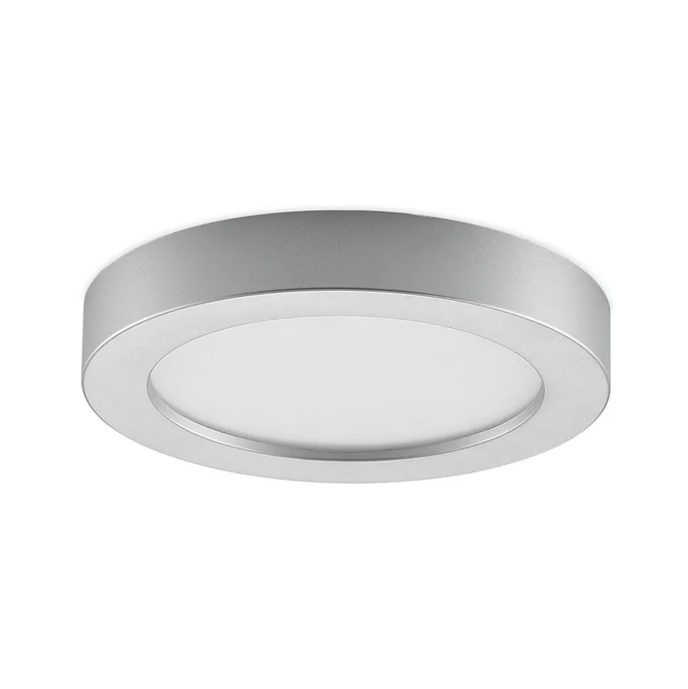 Prios LED-loftlampe Edwina, sølv, 23 cm, sæt med 10 stk