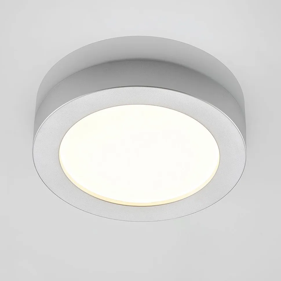Prios LED-loftlampe Edwina, sølv, 23 cm, sæt med 10 stk