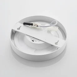 Prios LED-loftlampe Edwina, hvid, 23 cm, CCT, IP44