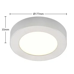 Prios LED-loftlampe Edwina, sølv, 18 cm, sæt med 2 stk