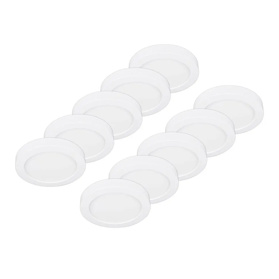 Prios LED-loftlampe Edwina, hvid, 23 cm, sæt med 10 stk