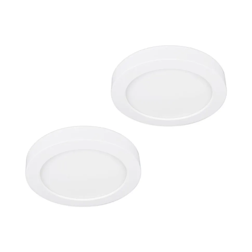 Prios LED-loftlampe Edwina, hvid, 18 cm, sæt med 2 stk