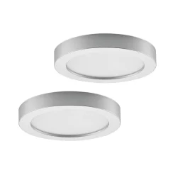 Prios LED-loftlampe Edwina, sølv, 25 cm, sæt med 2 stk