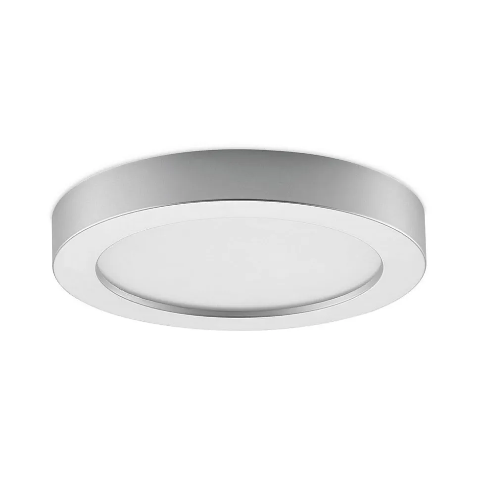 Prios LED-loftlampe Edwina, sølv, 25 cm, sæt med 2 stk