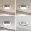 Prios LED-loftlampe Edwina, sølv, 18 cm, CCT, IP44