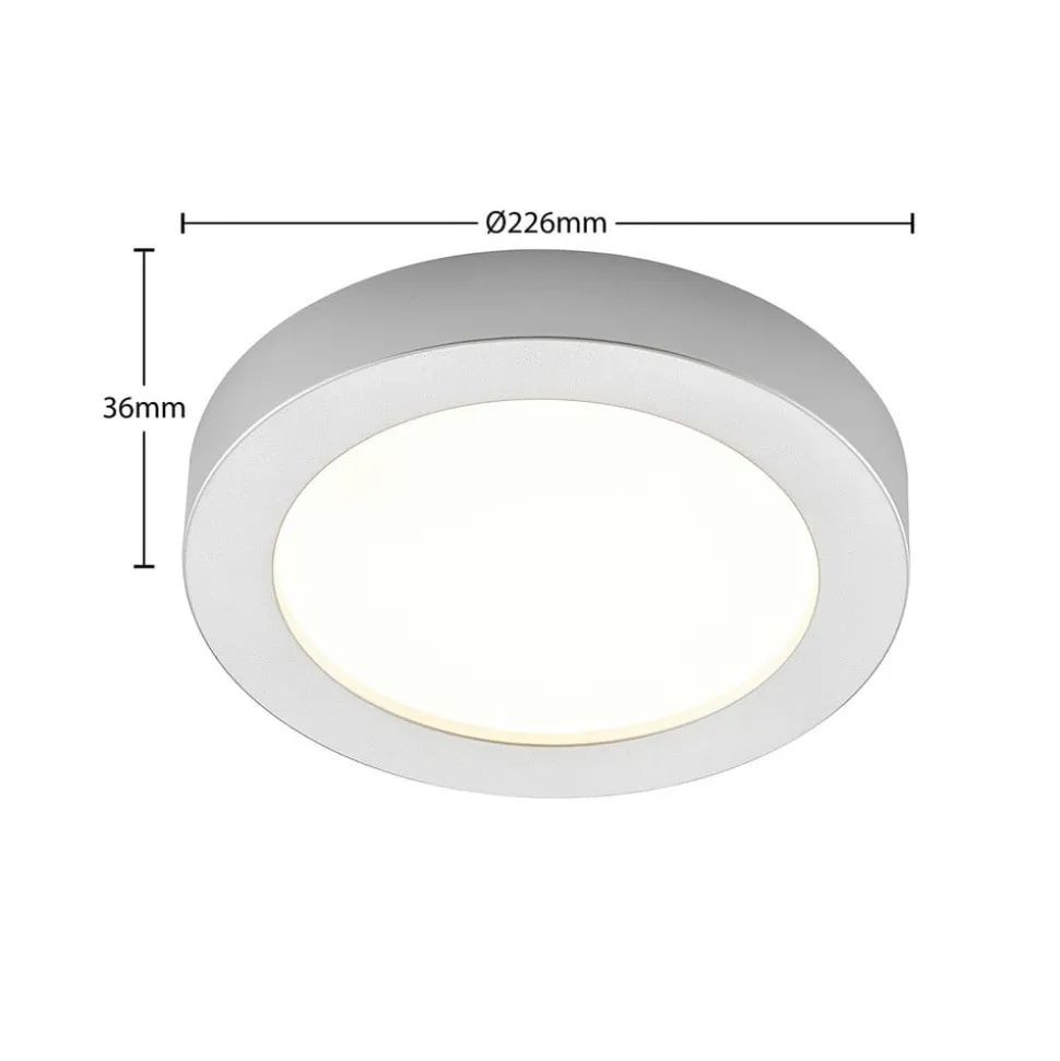 Prios LED-loftlampe Edwina, sølv, 23 cm, sæt med 2 stk