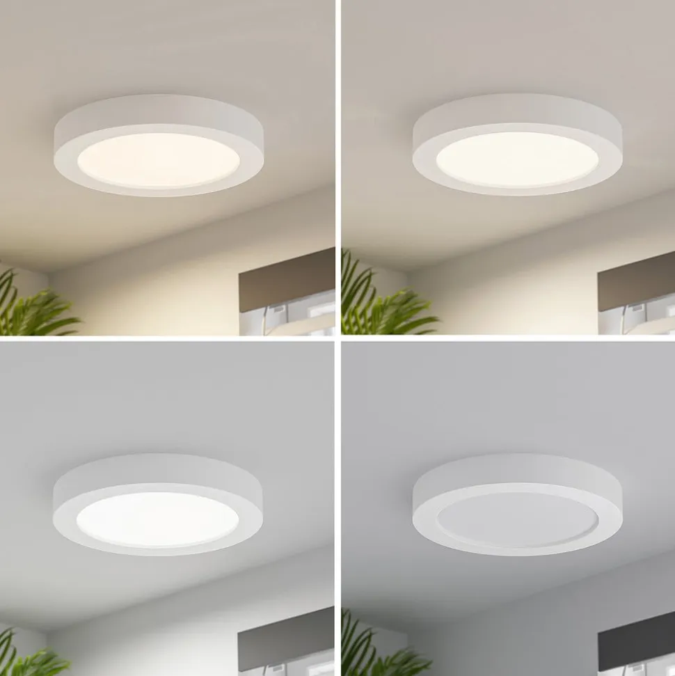 Prios LED-loftlampe Edwina, hvid, 25 cm, sæt med 2 stk