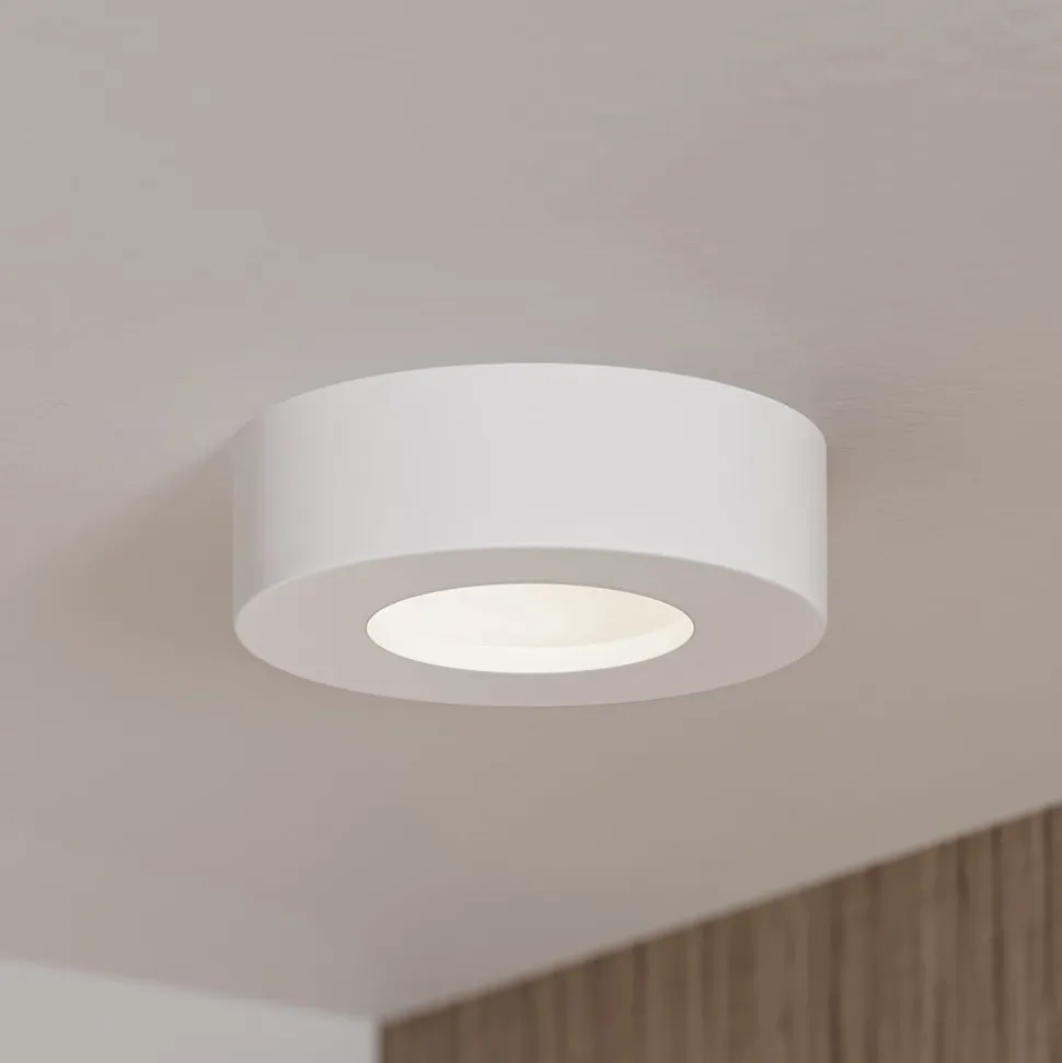 Prios LED-loftlampe Edwina, hvid, 12 cm, CCT, IP44