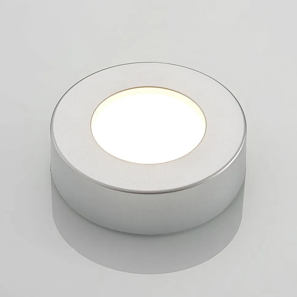Prios LED-loftlampe Edwina, sølv, 12 cm, sæt med 2 stk