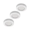 Prios LED-loftlampe Edwina, sølv, 18 cm, sæt med 3 stk