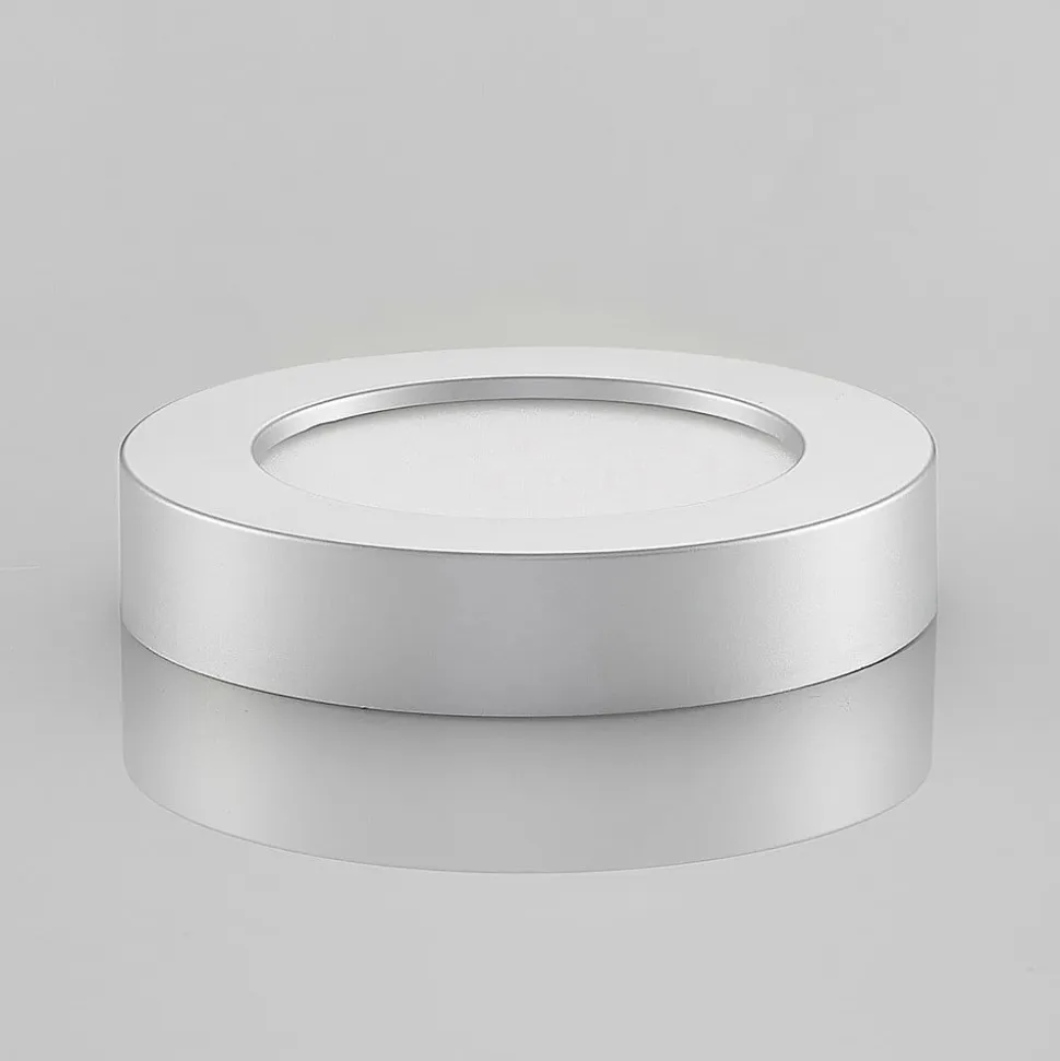 Prios LED-loftlampe Edwina, sølv, 18 cm, sæt med 10 stk