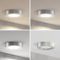 Prios LED-loftlampe Edwina, sølv, 18 cm, sæt med 10 stk