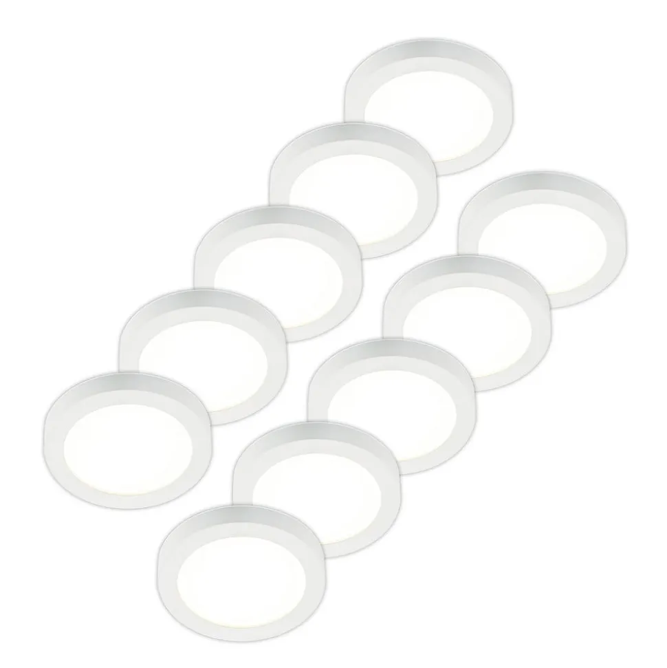 Prios LED-loftlampe Edwina, hvid, 25 cm, sæt med 10 stk