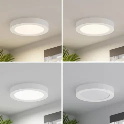 Prios LED-loftlampe Edwina, hvid, 25 cm, sæt med 10 stk