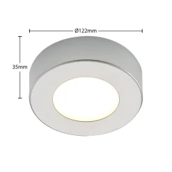 Prios LED-loftlampe Edwina, sølv, 12 cm, CCT, IP44