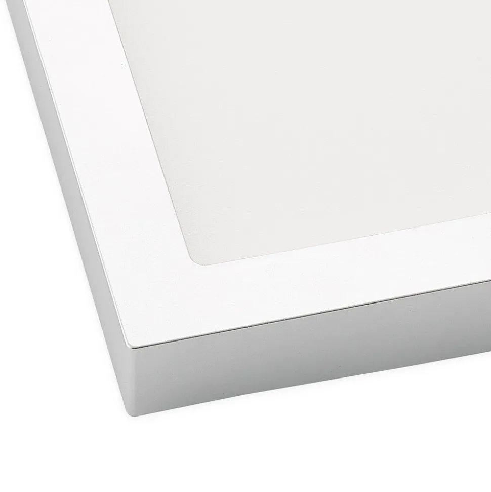 Prios LED-loftslampe Alette, sølv, 22,7 cm, 18W, dæmpbar
