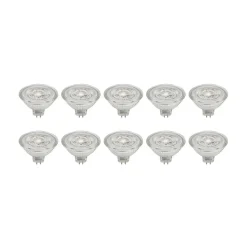 Prios LED-reflektor GU5.3 4.9W 500lm 36° klar 830 sæt med 10 stk