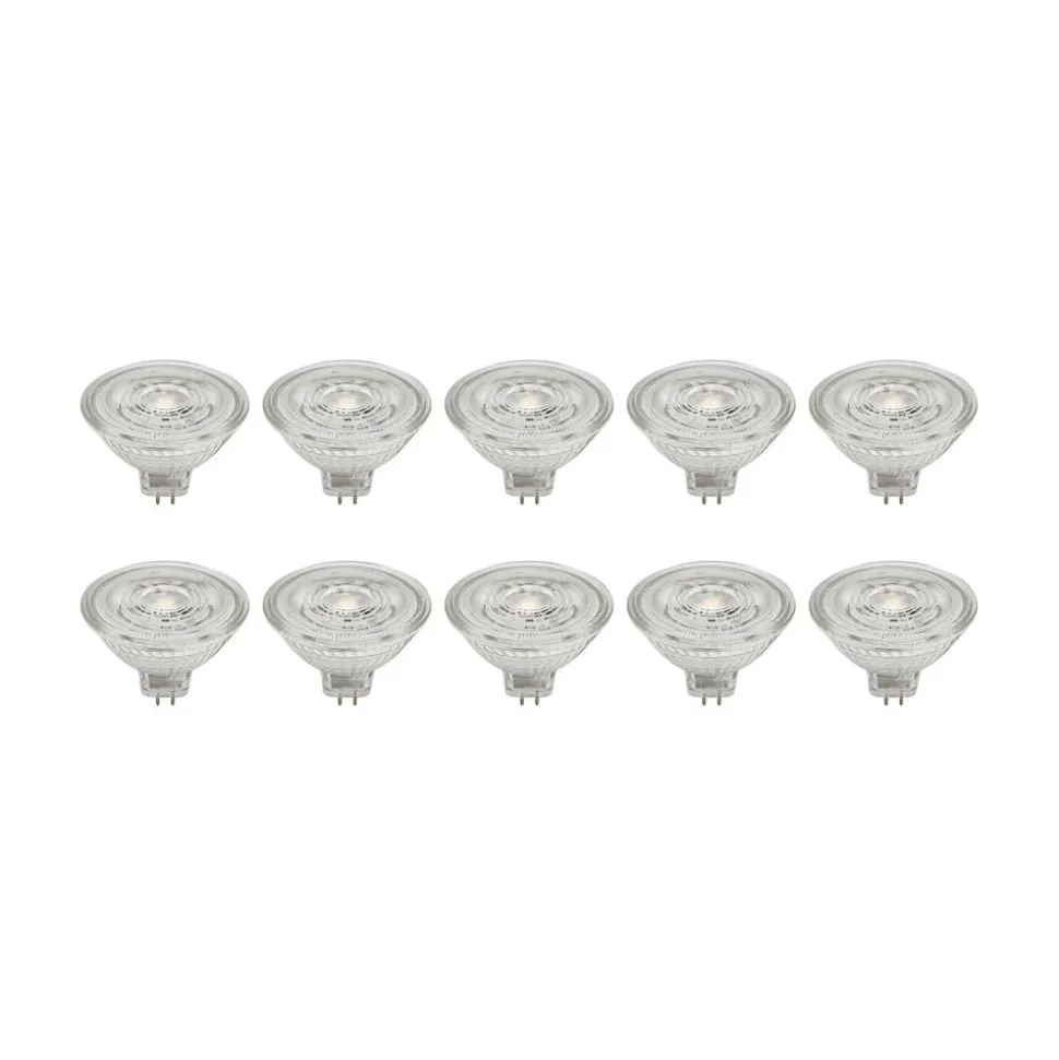 Prios LED-reflektor GU5.3 4.9W 500lm 36° klar 827 sæt med 10 stk