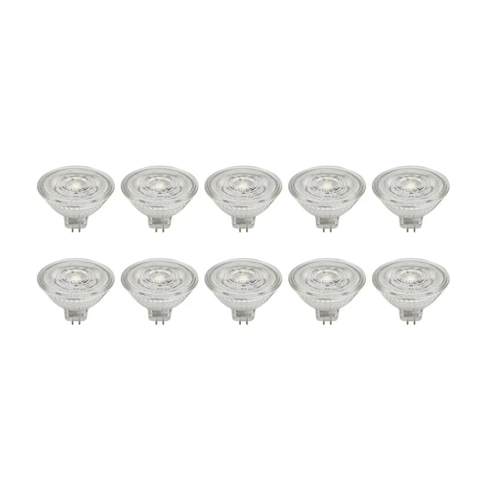 Prios LED-reflektor GU5.3 4.3W 345lm 36° klar 827 sæt med 10 stk