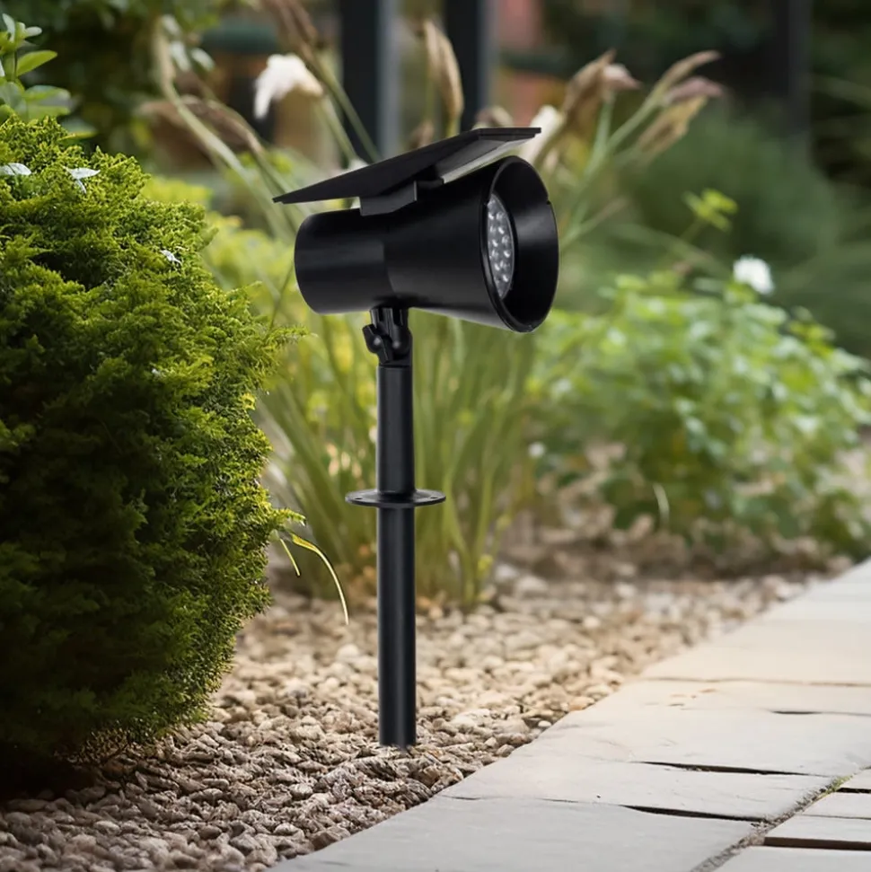 Prios LED-solspot Birko, højde 56 cm, sort, jordspyd