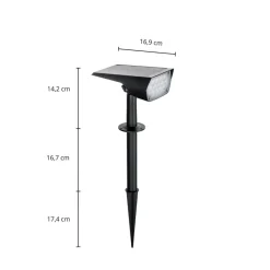 Prios LED-solspot Helier, 49 cm, sort, jordspyd