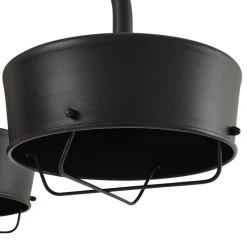 Prios LED-udendørslampe Thorus, 204 cm, sort, 3 lyskilder, IP44