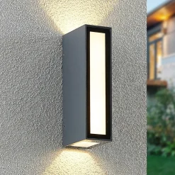 Prios Loriava LED udendørs væglampe i mørkegrå