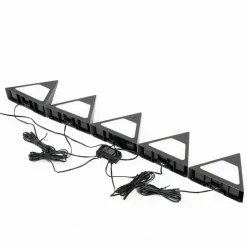 Prios Odia LED-underskabsbelysning, sort, sæt med 5 stk