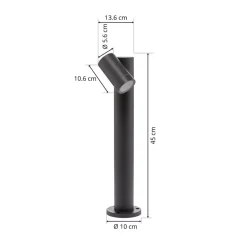 Prios Tulimar sokkellampe, 45 cm, antracit 1 lyskilde, metal