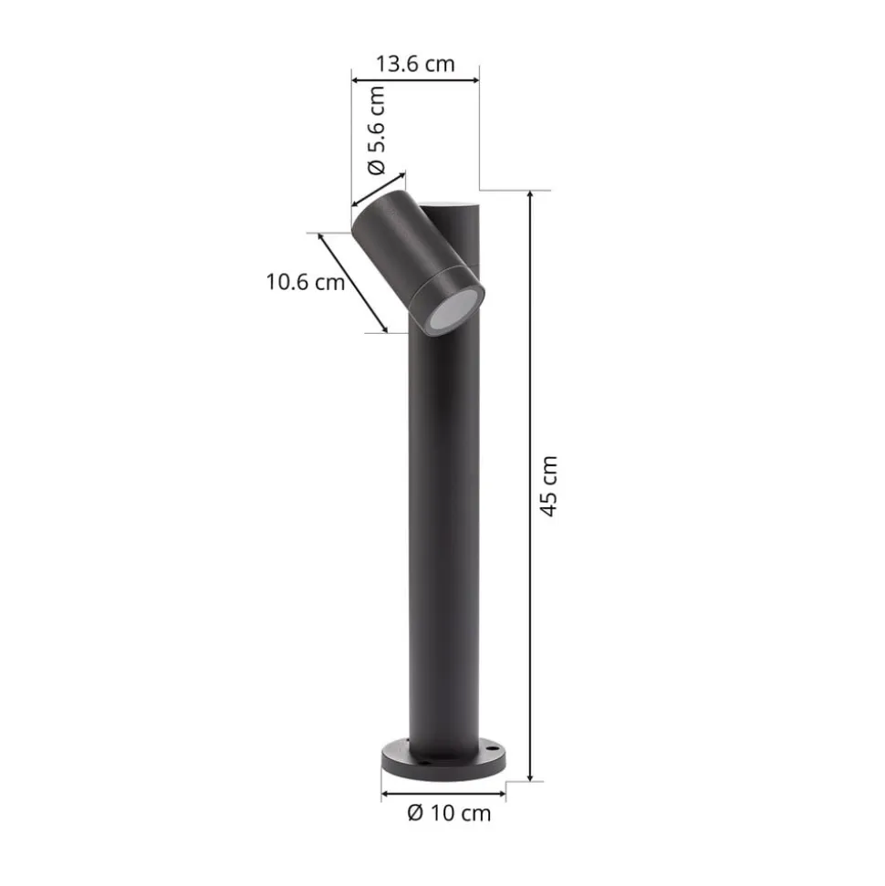 Prios Tulimar sokkellampe, 45 cm, antracit 1 lyskilde, metal