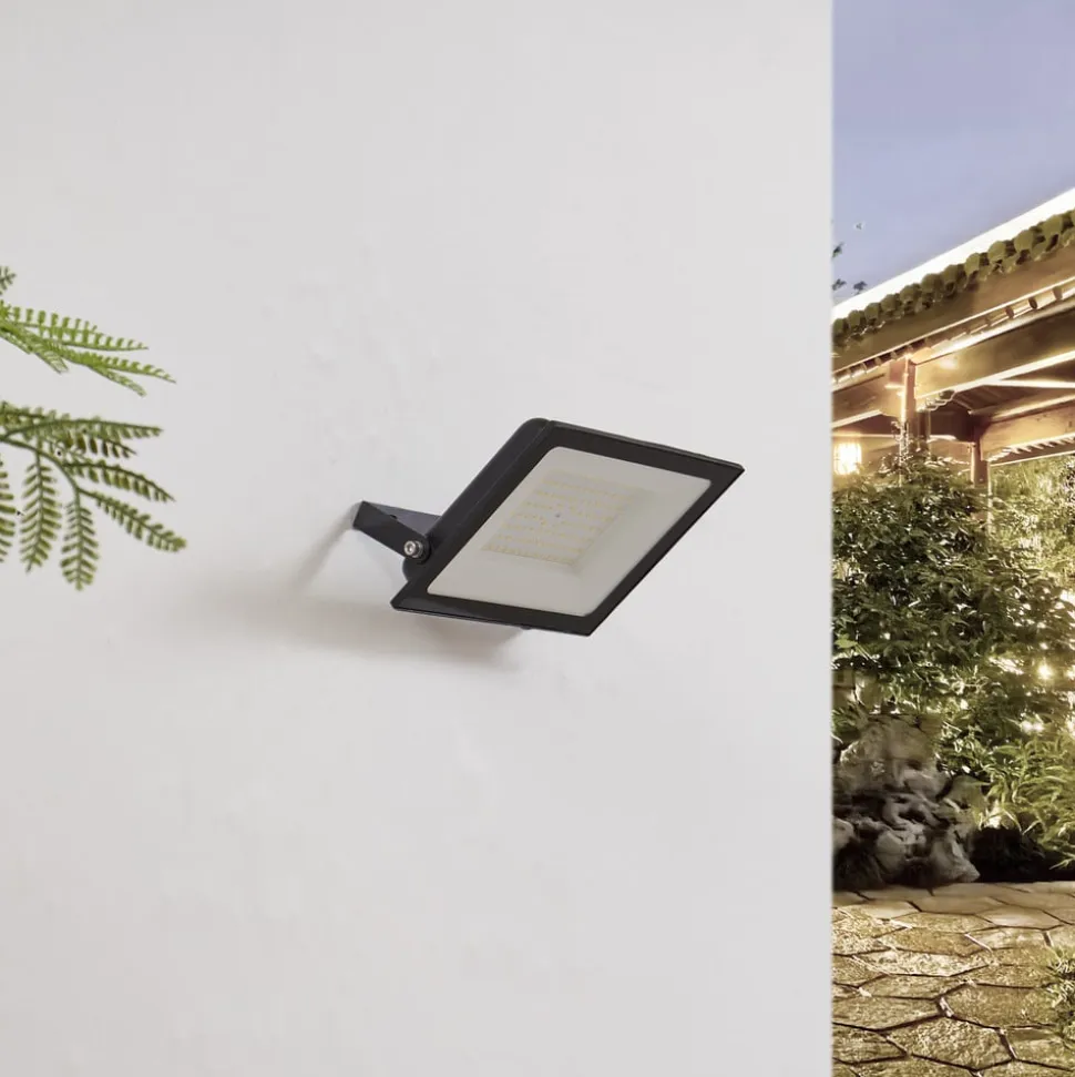 Prios udendørs LED-spot Maikel, 100W, 8000lm, metal