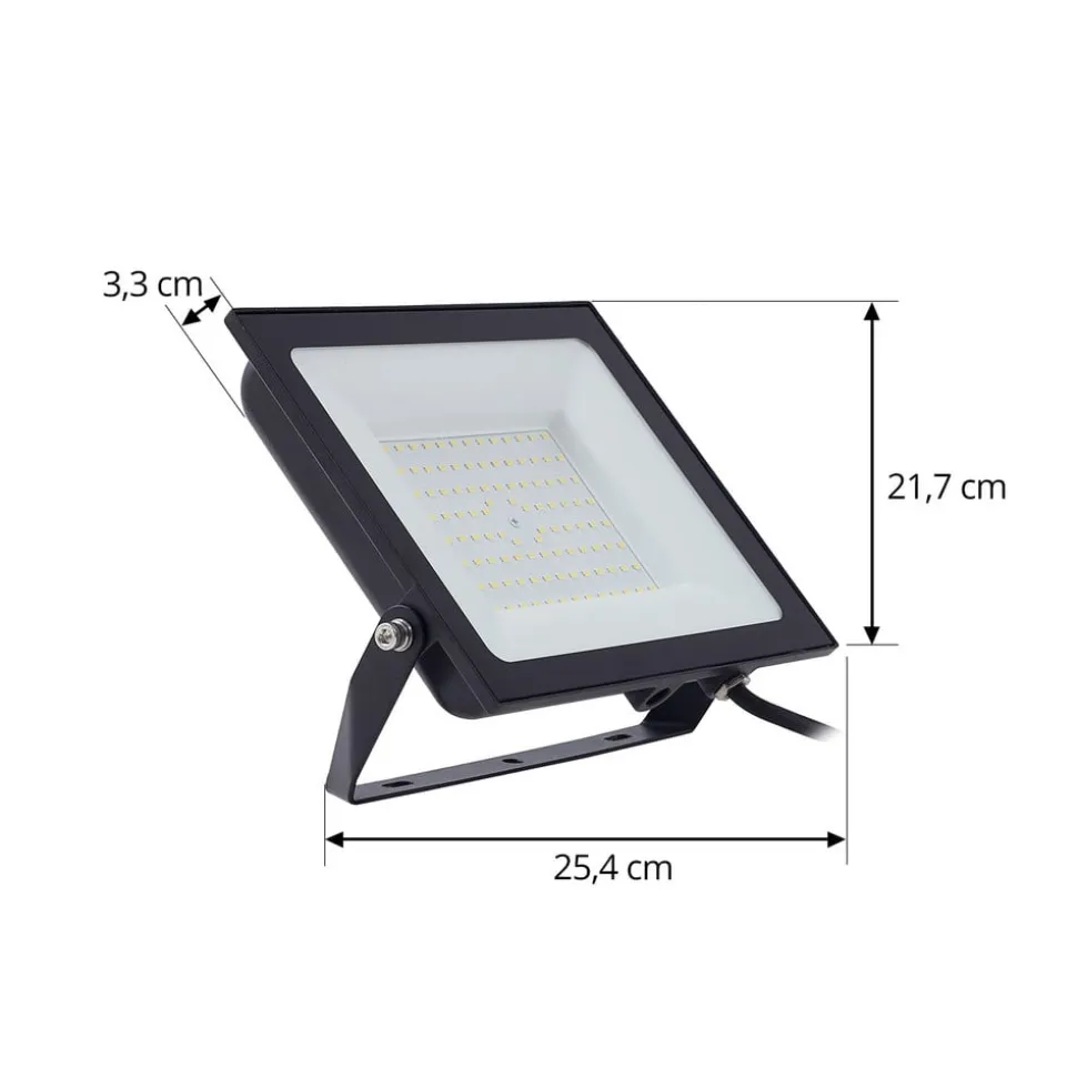 Prios udendørs LED-spot Maikel, 100W, 8000lm, metal