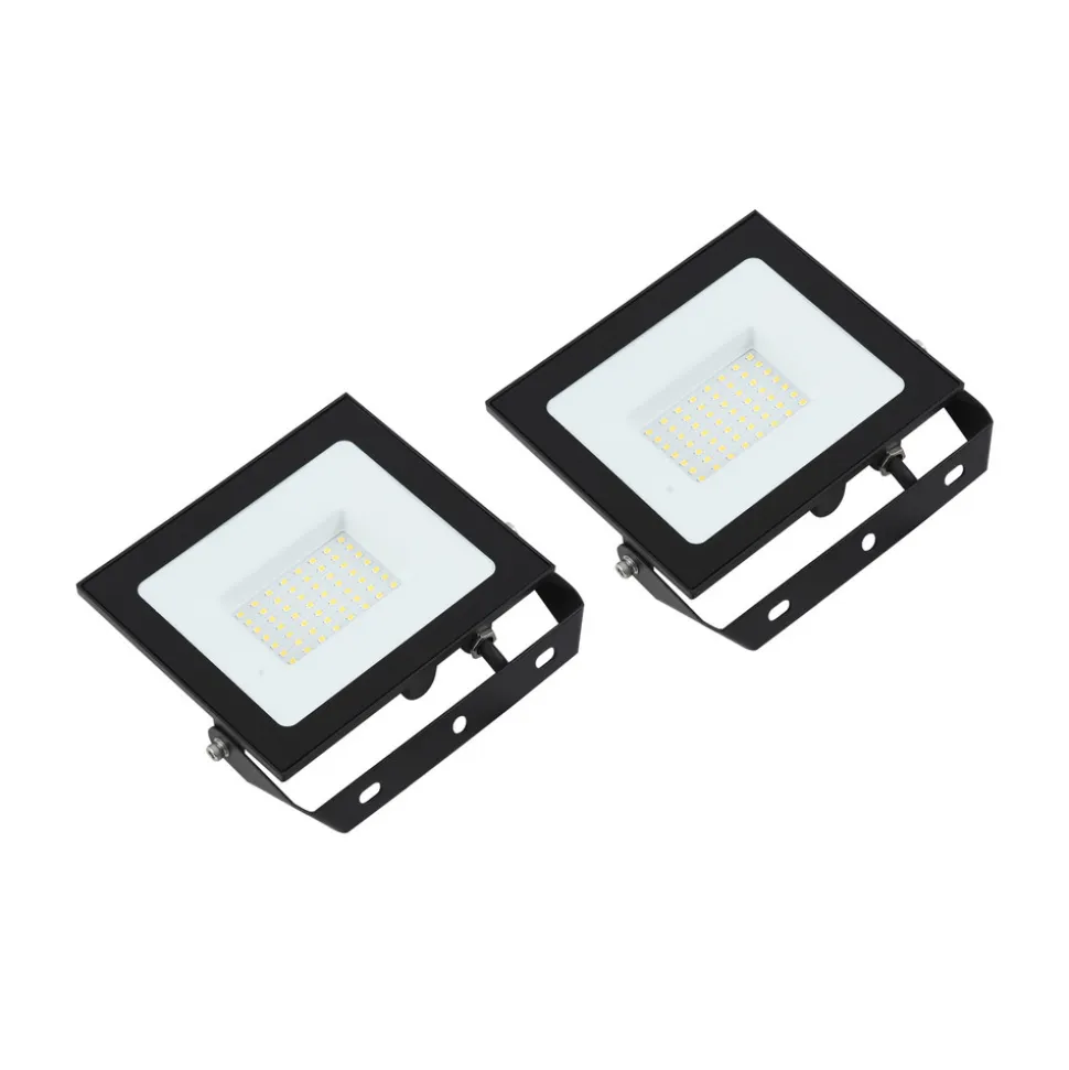 Prios udendørs LED-spot Maikel, 50 W, metal, 2 stk
