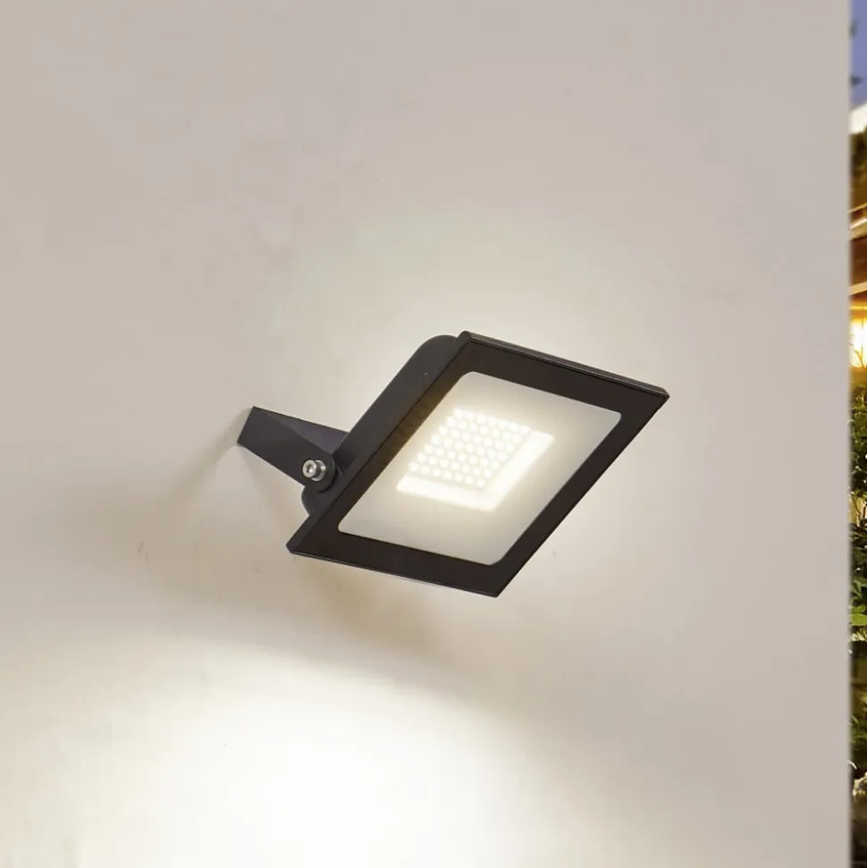 Prios udendørs LED-spot Maikel, 50W, 4000lm, metal