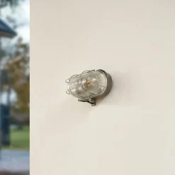 Prios udendørs væglampe Kirgo, grå, plast, IP44