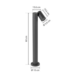 Prios vejlampe Tulimar, 1 lyskilde, 60 cm, metal, IP65