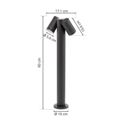 Prios vejlampe Tulimar, 2 lyskilder, 60 cm, metal, IP65
