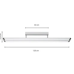 Prios Yuela LED-loftlampe, DALI, 120 cm, hvid