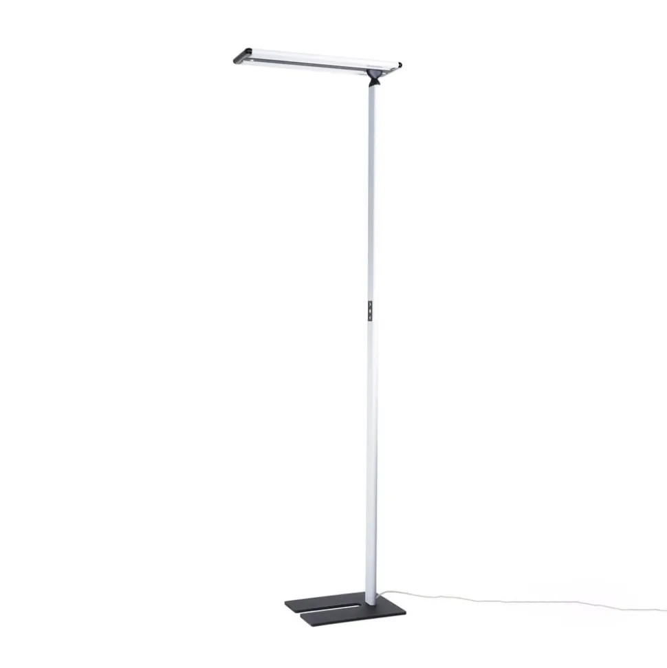 Prios Zyair LED-gulvlampe til kontor, sølv 59,7 cm