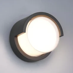 Puno udendørs LED-væglampe, IP54, rund