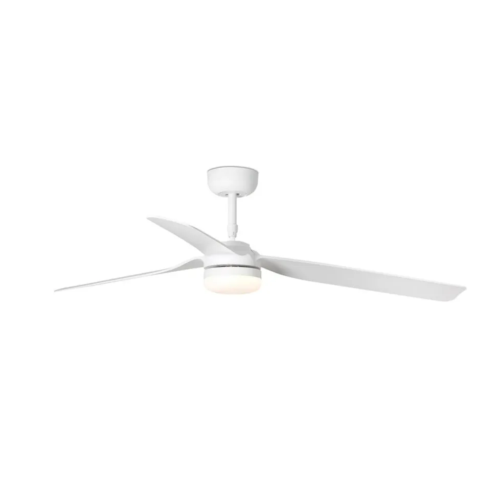 Punt M loftventilator, DC, LED-lampe, hvid