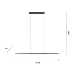 PURE LED hængelampe Lite, antracit, 100 cm, CCT, dæmpbar