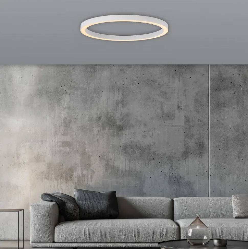 PURE LED-loftlampe Lines, Ø 70 cm, hvid, CCT-fjernbetjening