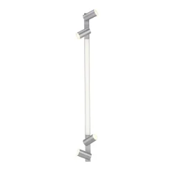PURE LED-loftlampe Lines, 120 cm, sølv, fjernbetjening