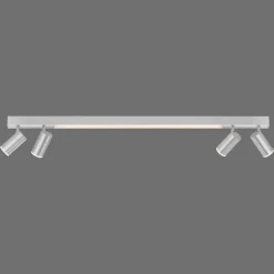 PURE LED-loftlampe Lines, 120 cm, sølv, fjernbetjening