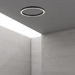 PURE LED-loftlampe Lines, Ø 70 cm, antracit, CCT, fjernbetjening