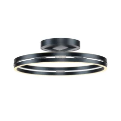 PURE LED-loftlampe Loop, grå, metal, Ø 60 cm, CCT